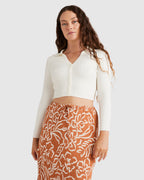 WOMENS BUTTON THRU KNIT LONG SLEEVE SHIRT