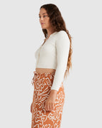 WOMENS BUTTON THRU KNIT LONG SLEEVE SHIRT