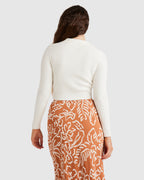 WOMENS BUTTON THRU KNIT LONG SLEEVE SHIRT