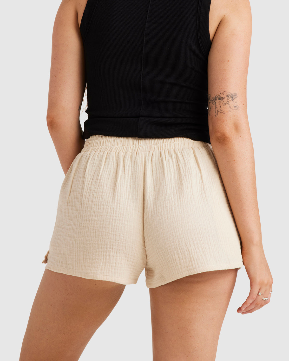 Womens Palmy Elastic Waist Shorts