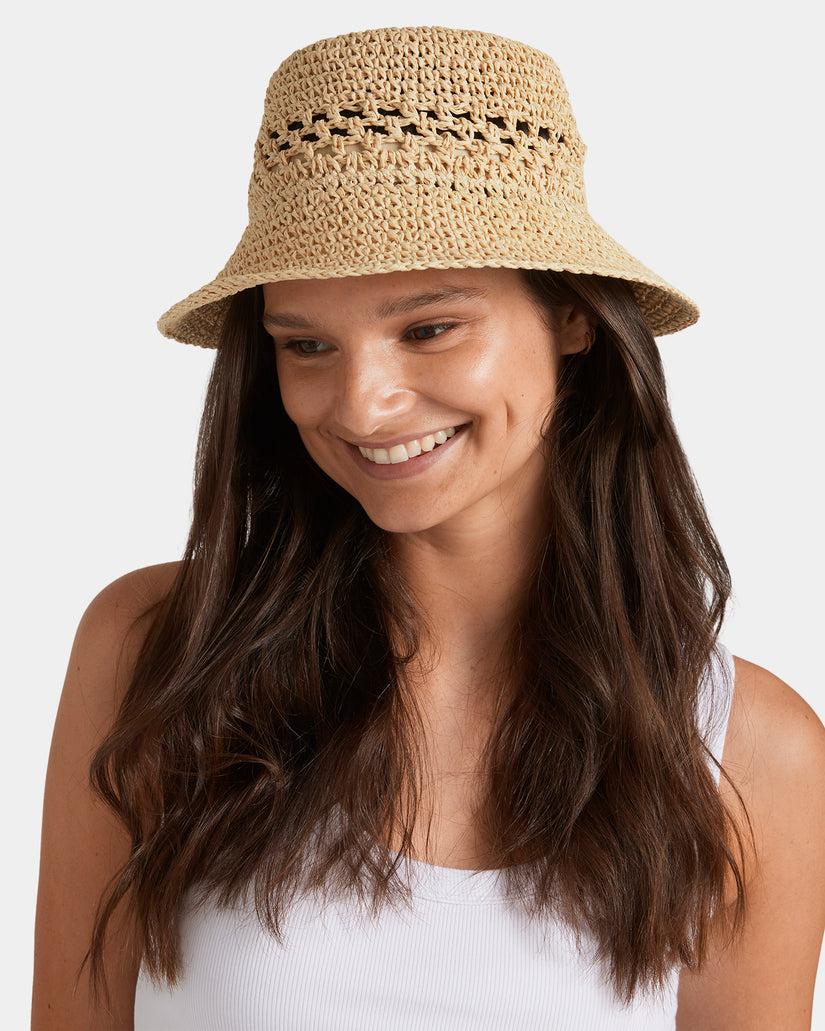 Womens Luton Straw Bucket Hat