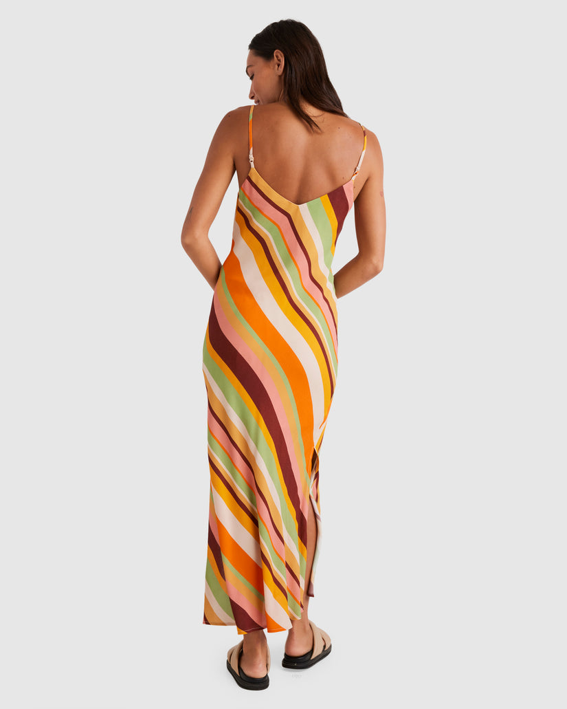 WOMENS SAFFRON BIAS MIDI DRESS