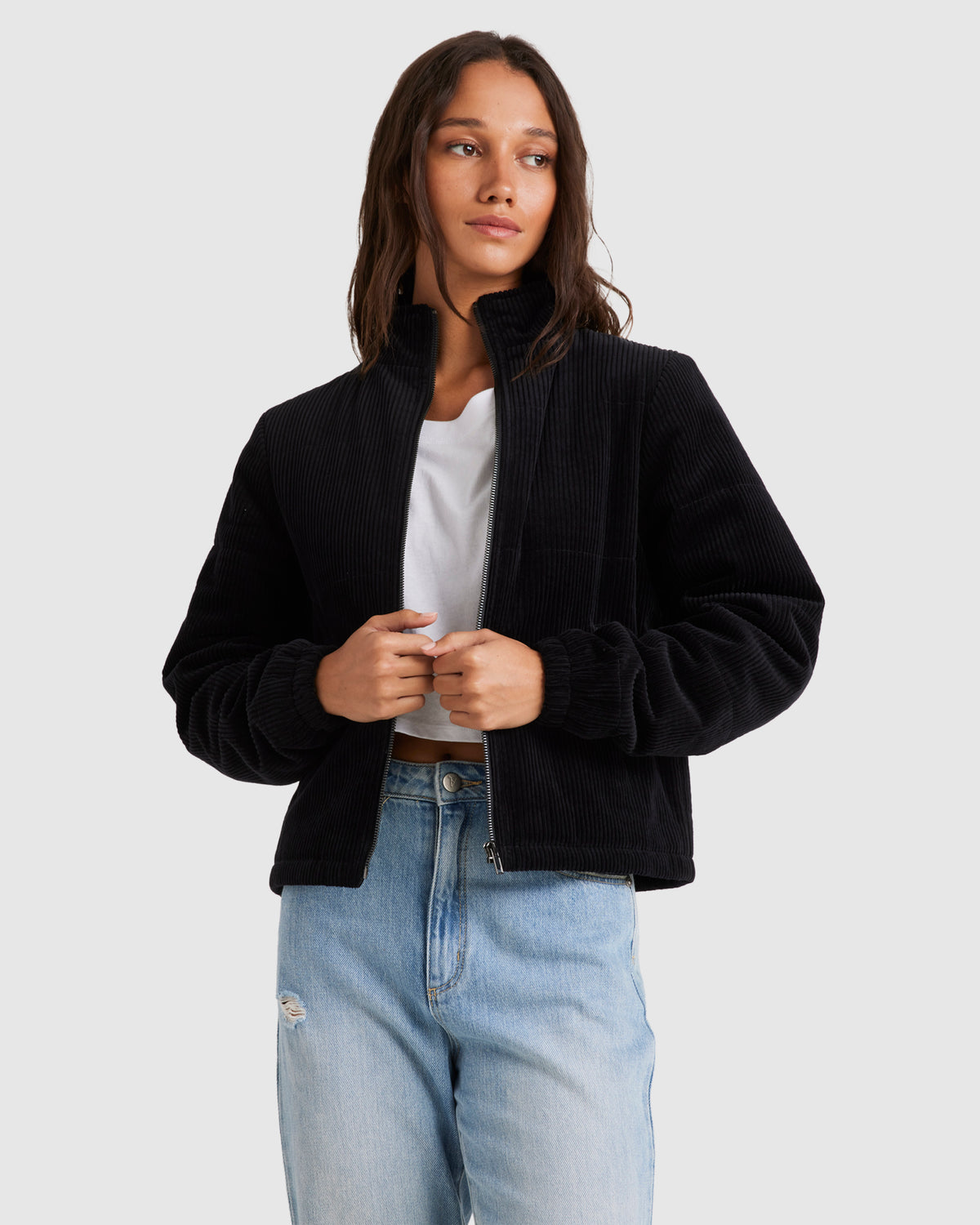 WOMENS QUILTED CORD JACKET