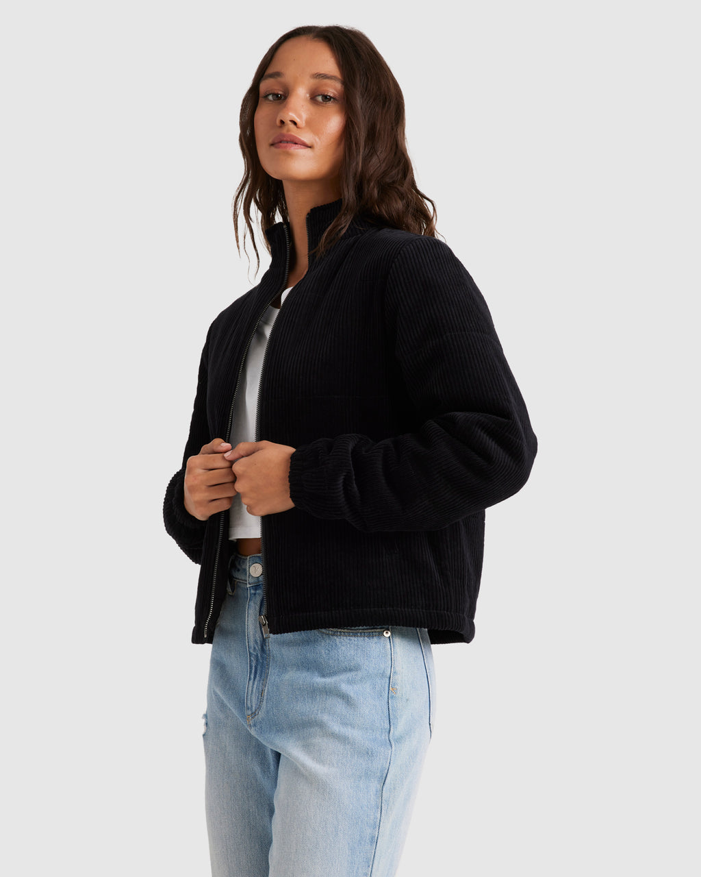 WOMENS QUILTED CORD JACKET