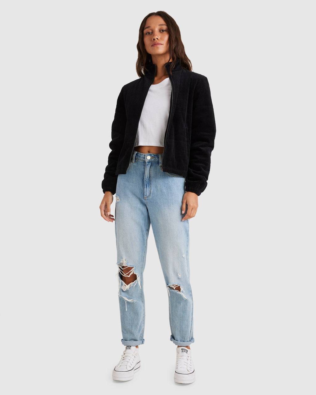 WOMENS QUILTED CORD JACKET