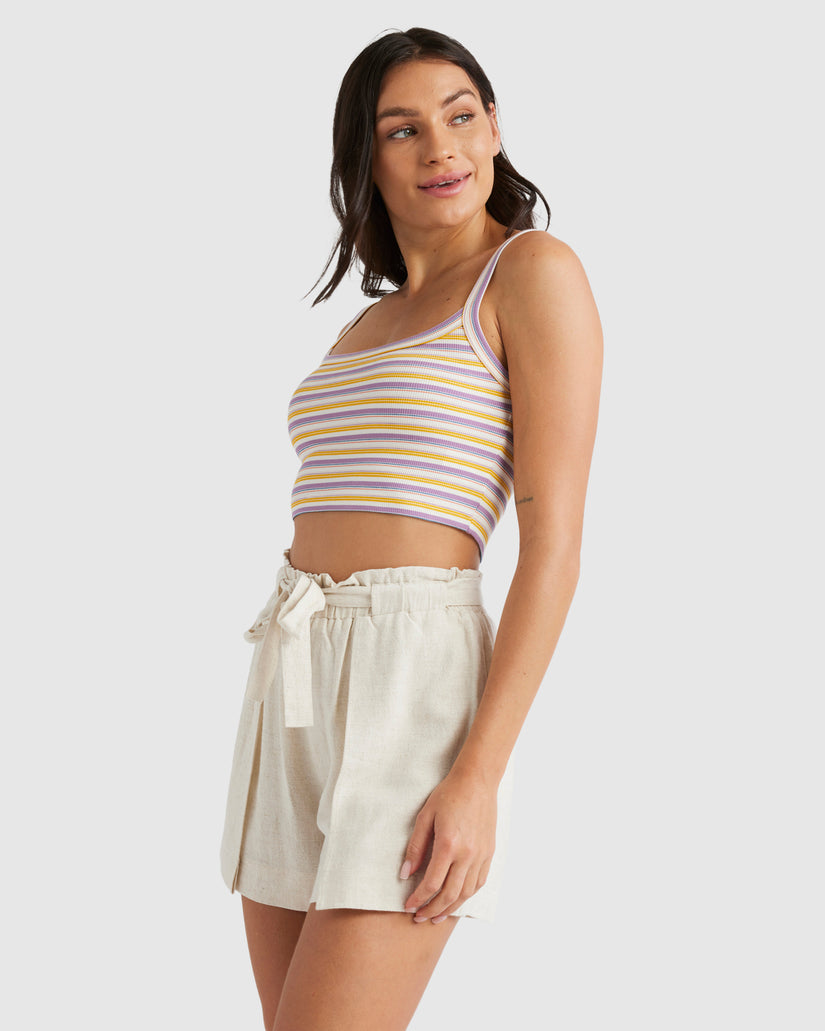 WOMENS FLASHBACK STRIPE CROP TOP