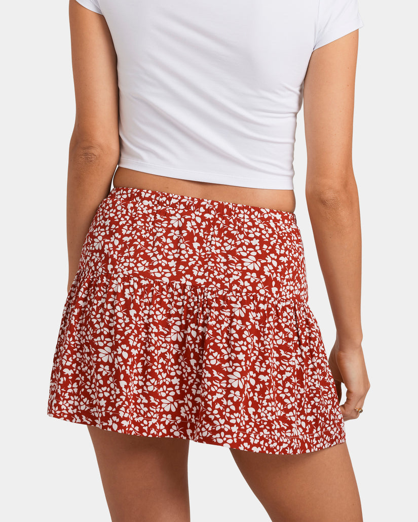 Womens Clover Tiered Mini Skirt
