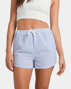 Women Swiper Stripe Elastic Waist Shorts