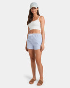 Women Swiper Stripe Elastic Waist Shorts