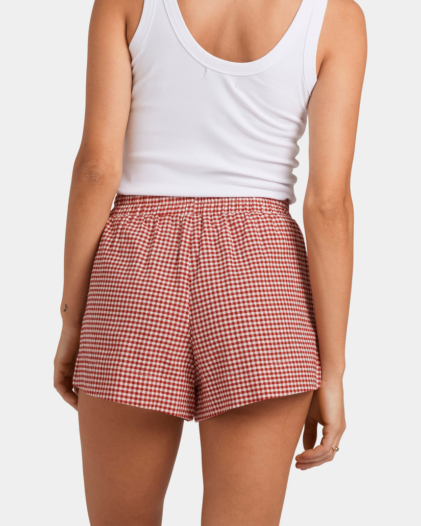 Womens Strawberry Elastic Waist Shorts