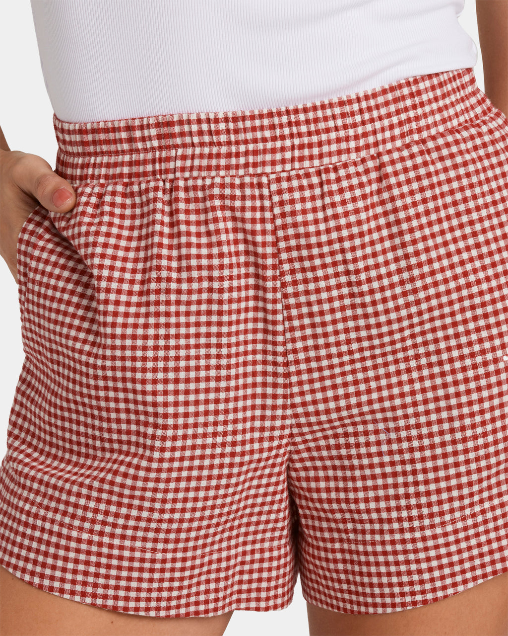 Womens Strawberry Elastic Waist Shorts