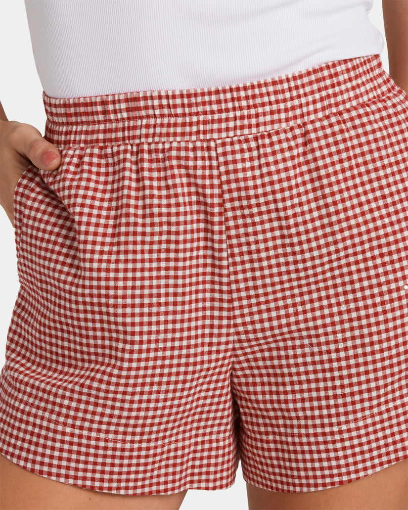 Womens Strawberry Elastic Waist Shorts