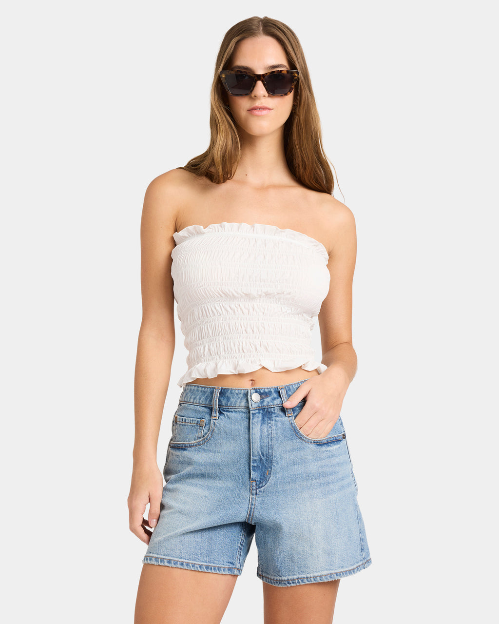 Womens Sundae Shirred Tube Top