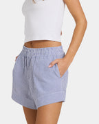 Womens Wilderness Stripe Elastic Waist Shorts