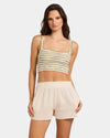 Womens Traverse Stripe Crop Tank