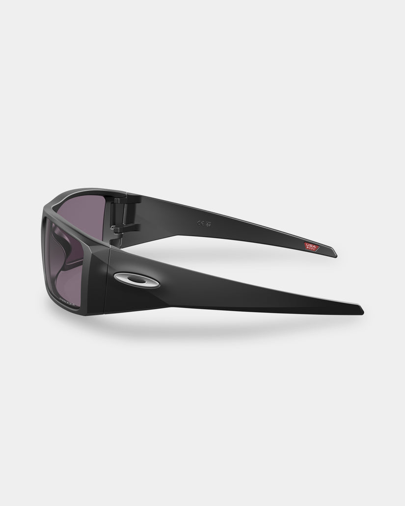 Mens Heliostat Matte Black Prizm Square Sunglasses