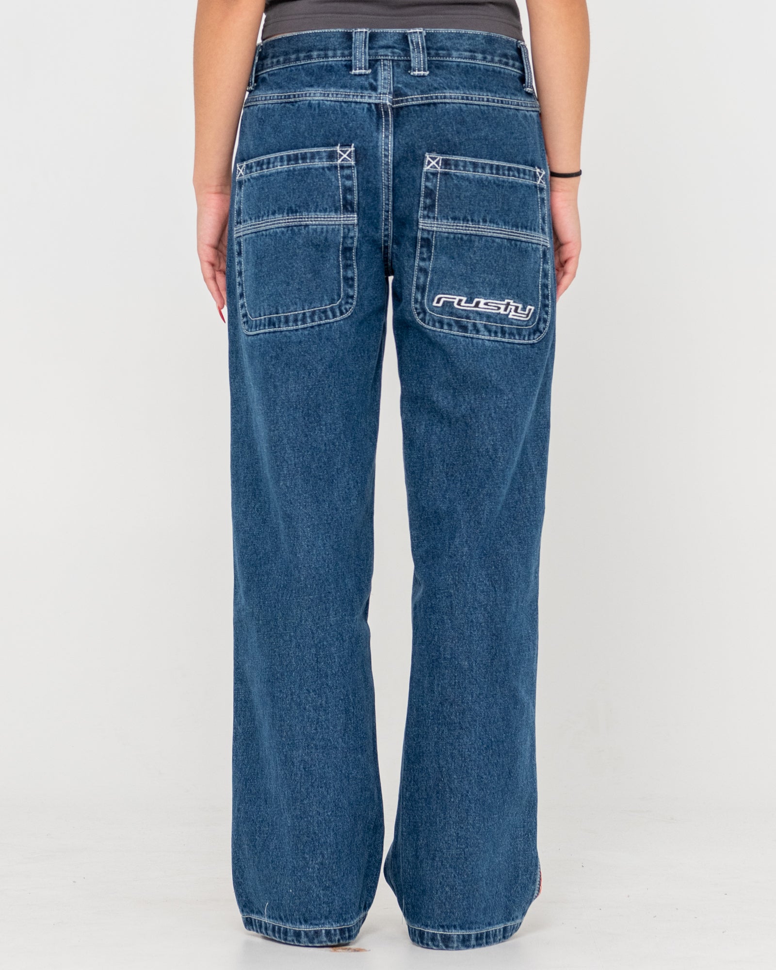 Buy WOMENS FLIP MOMMY LOW RISE WIDE LEG DENIM JEANS by Rusty