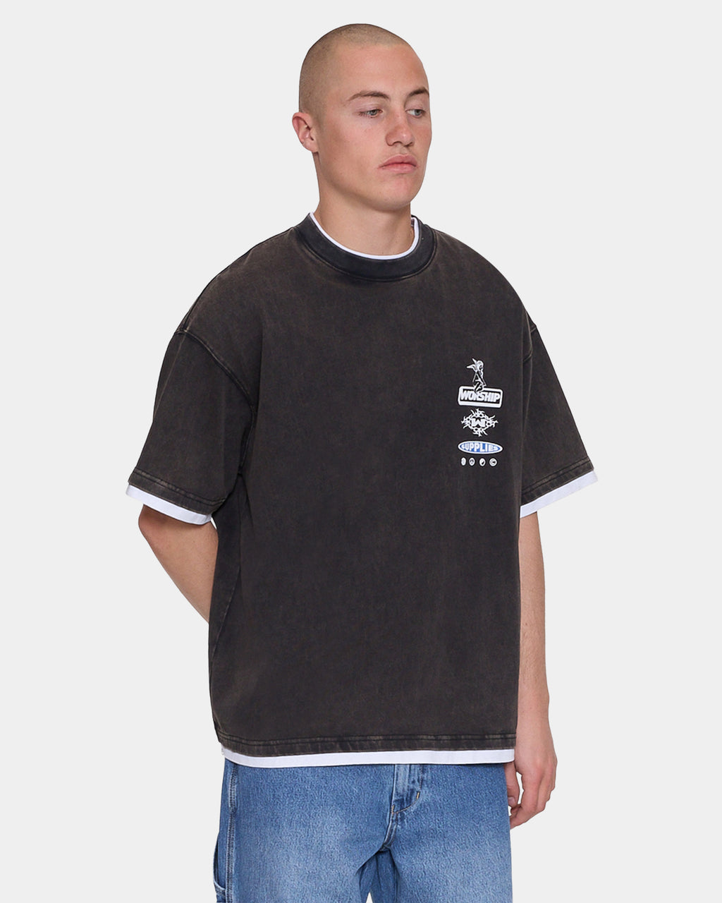Mens Is This It Cropped Layer T-Shirt