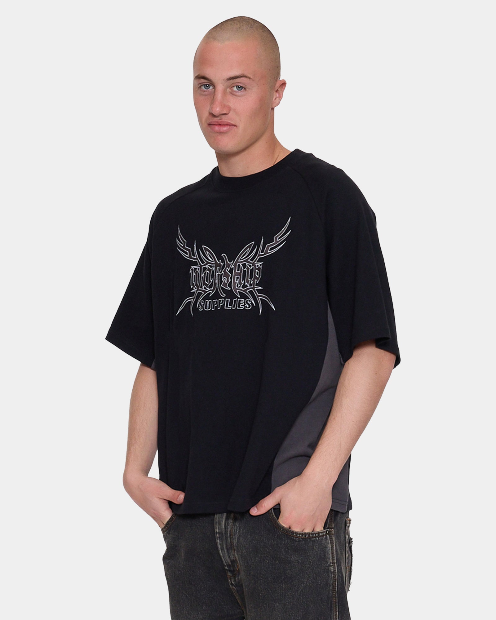 Mens Trudge Cropped Raglan T-Shirt