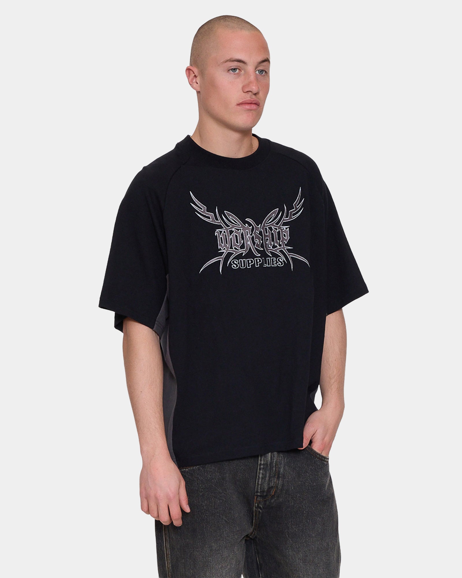 Mens Trudge Cropped Raglan T-Shirt