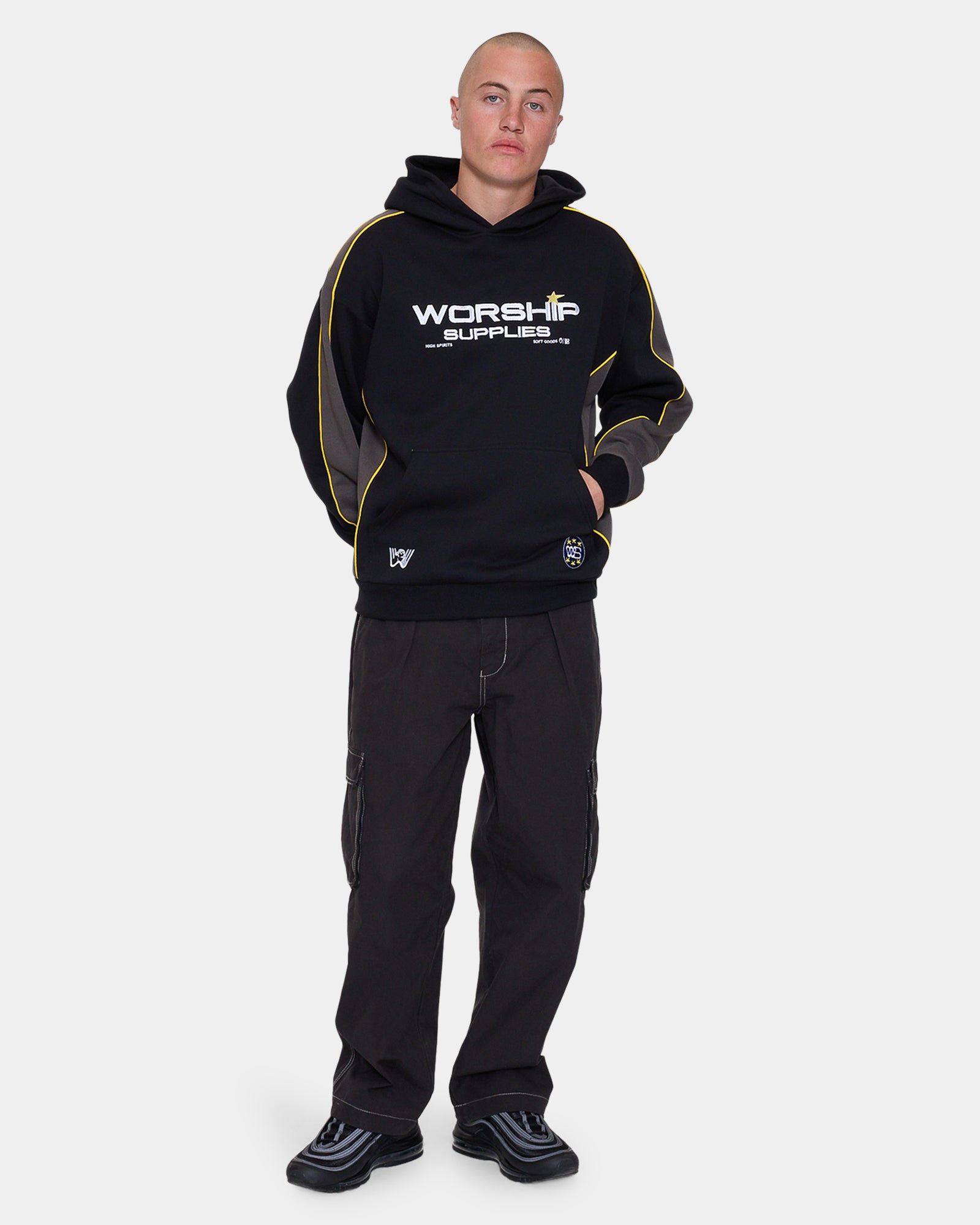 Mens Laser Panel Pullover Hoodie