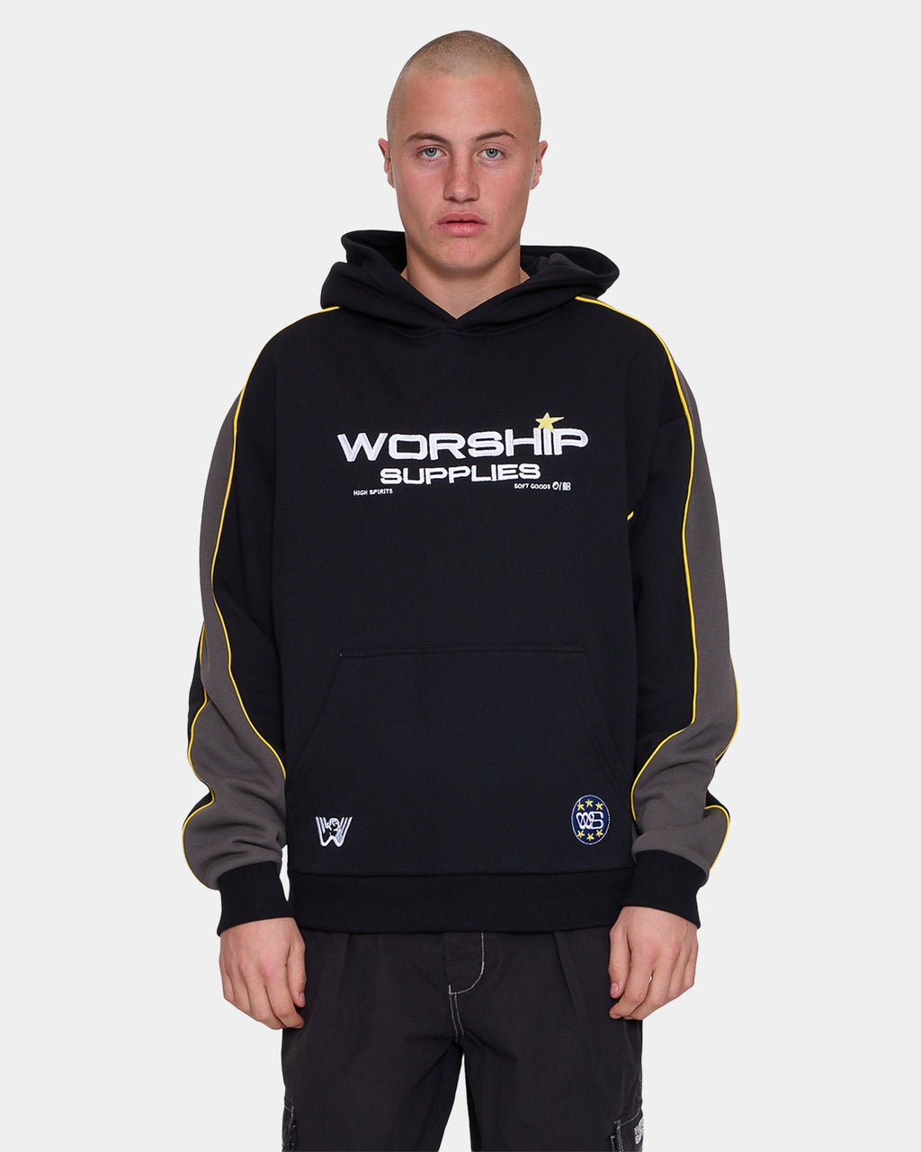 Mens Laser Panel Pullover Hoodie