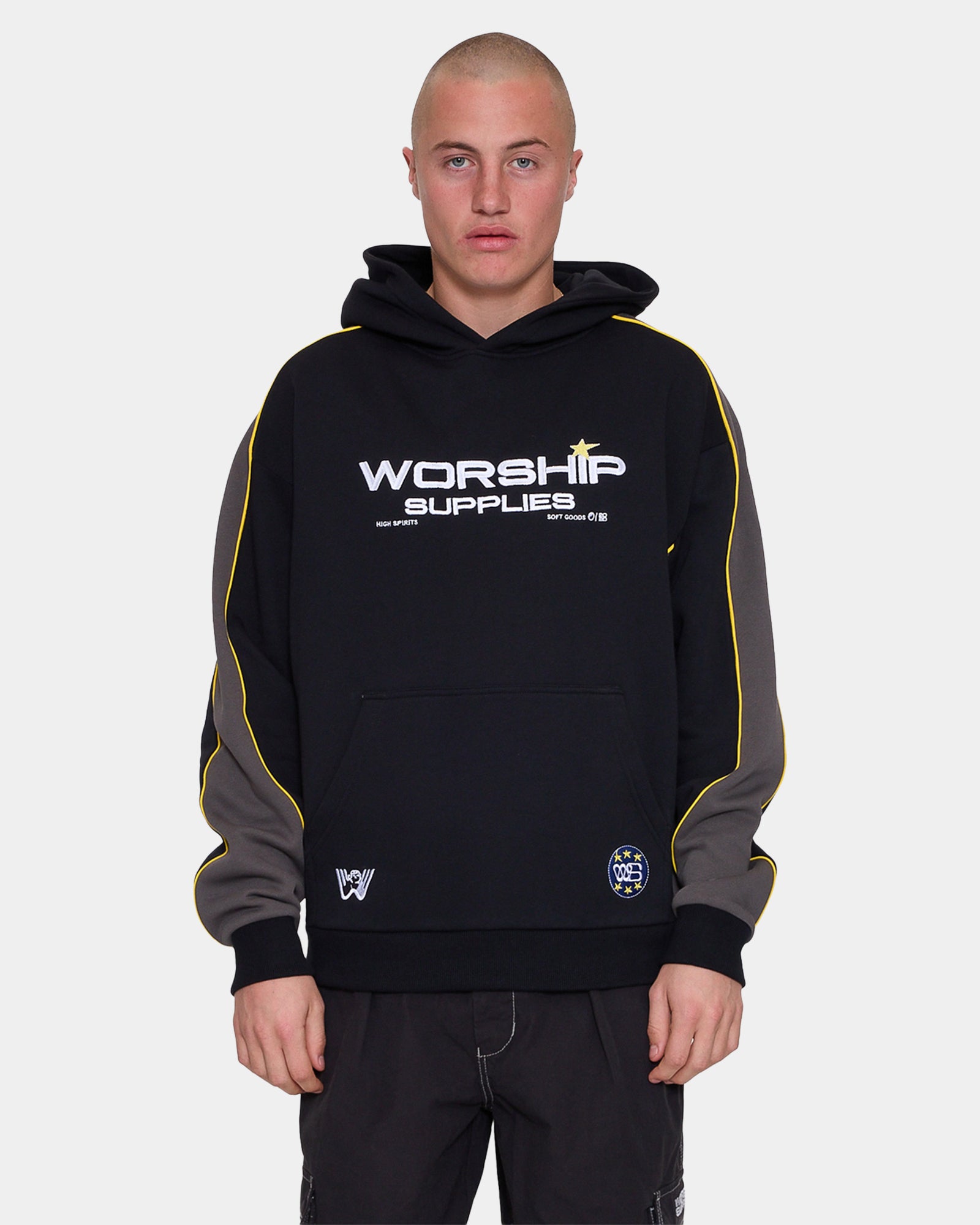 Mens Laser Panel Pullover Hoodie