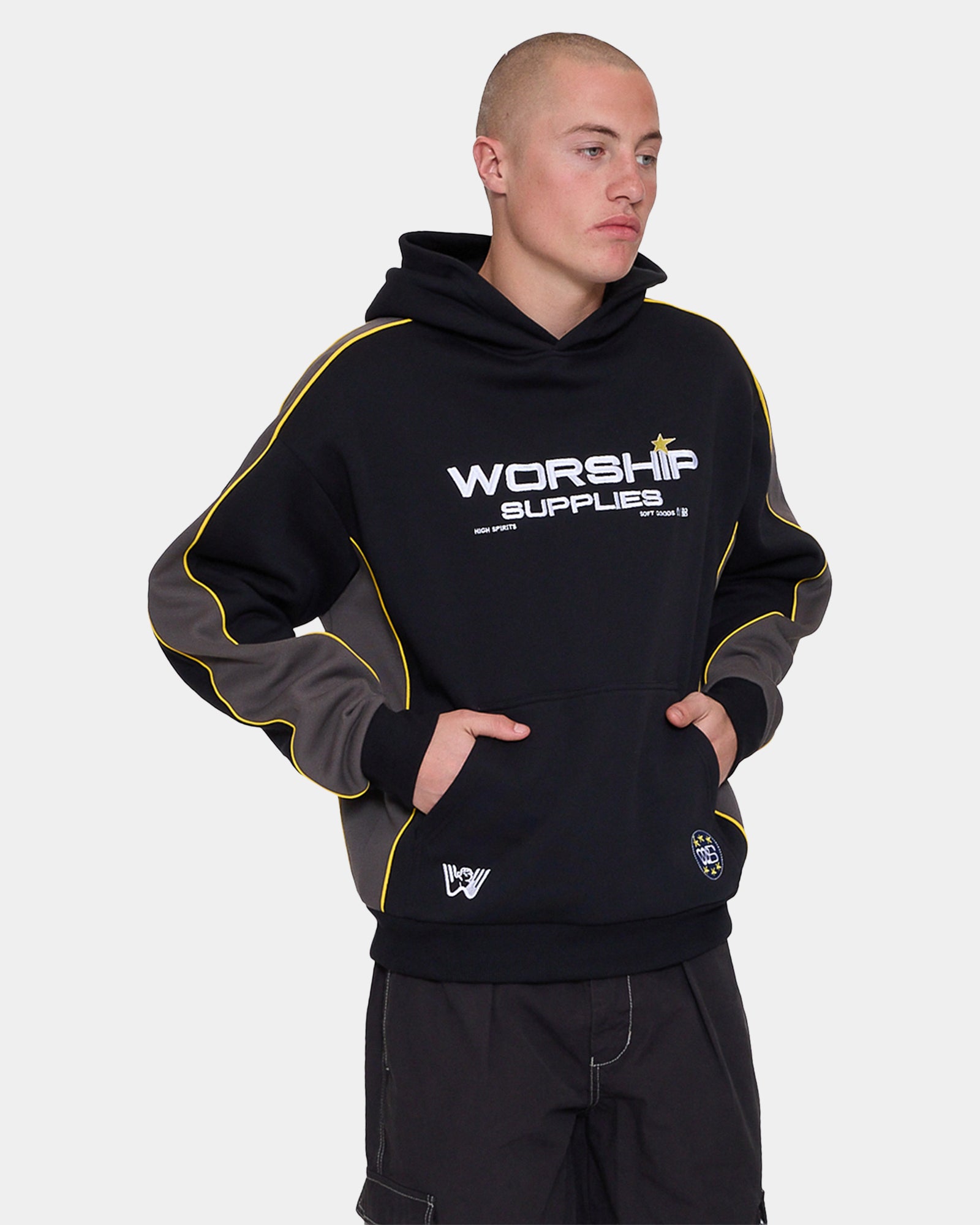 Mens Laser Panel Pullover Hoodie