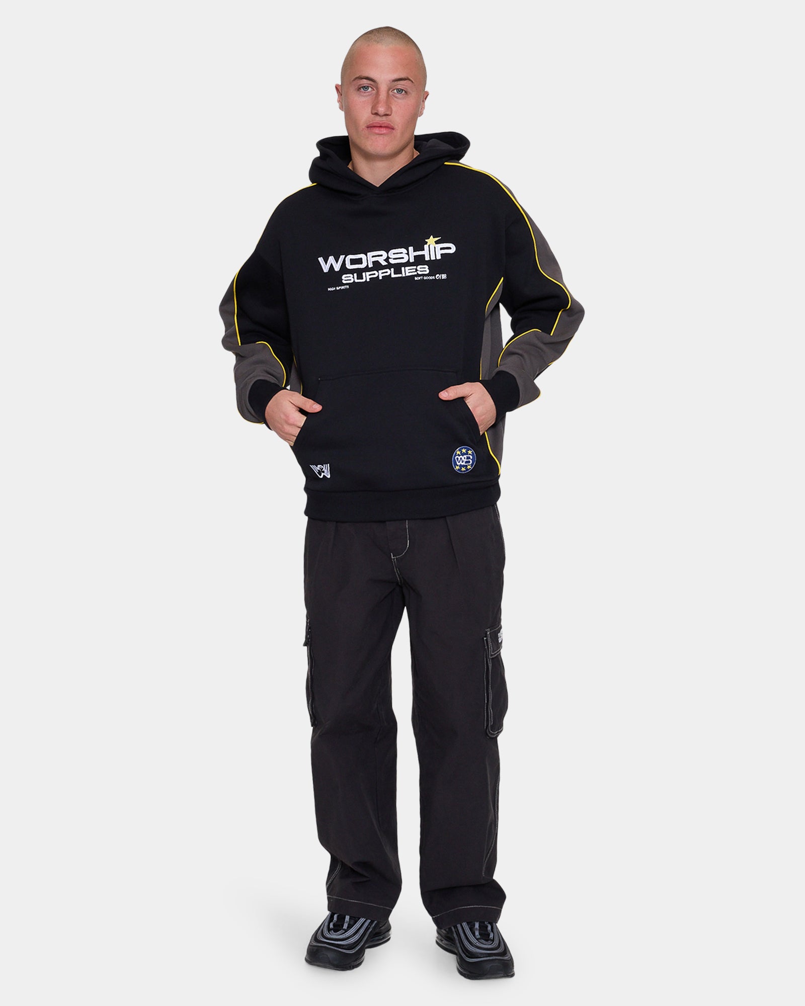 Mens Laser Panel Pullover Hoodie
