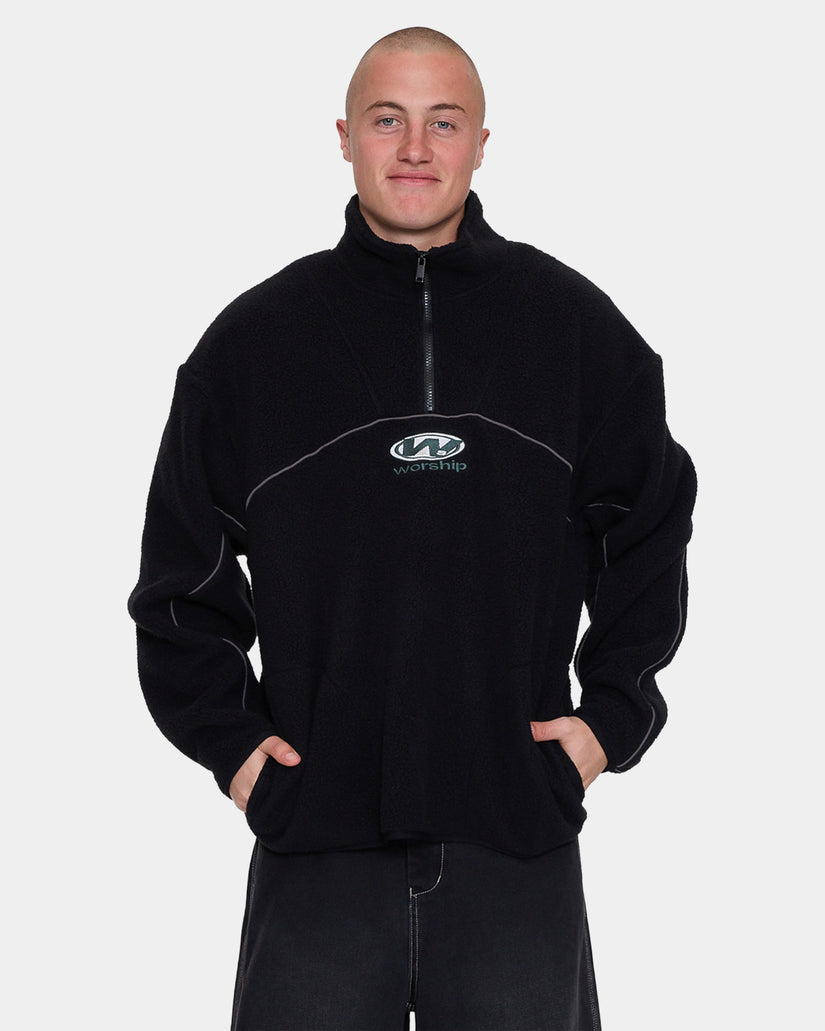 Mens Sonic Quarter Zip Sherpa Fleece Jumper