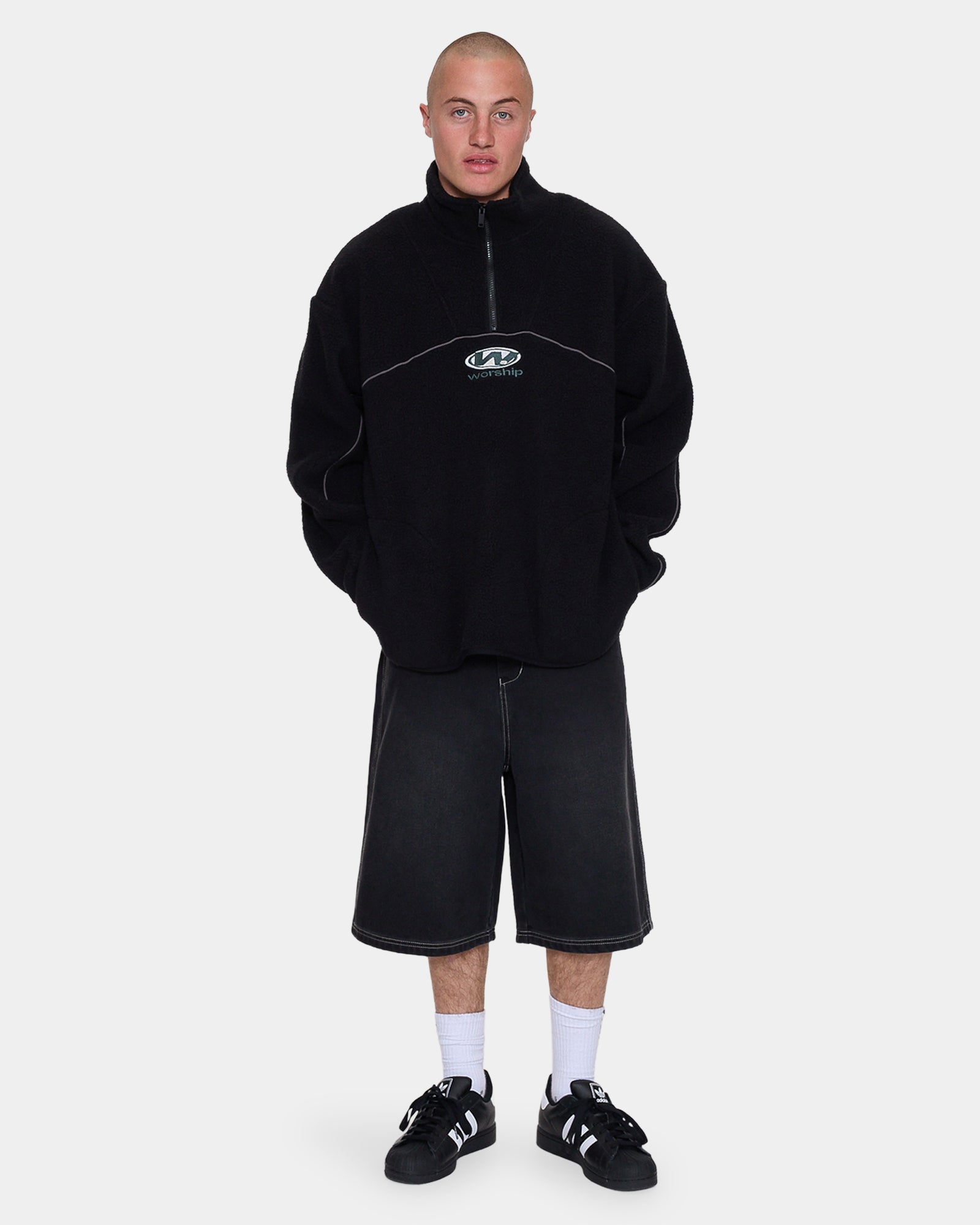 Mens Sonic Quarter Zip Sherpa Fleece Jumper