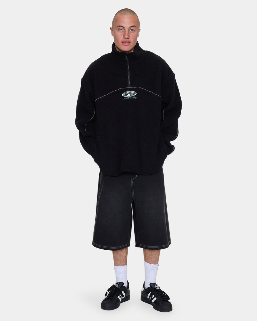 Mens Sonic Quarter Zip Sherpa Fleece Jumper