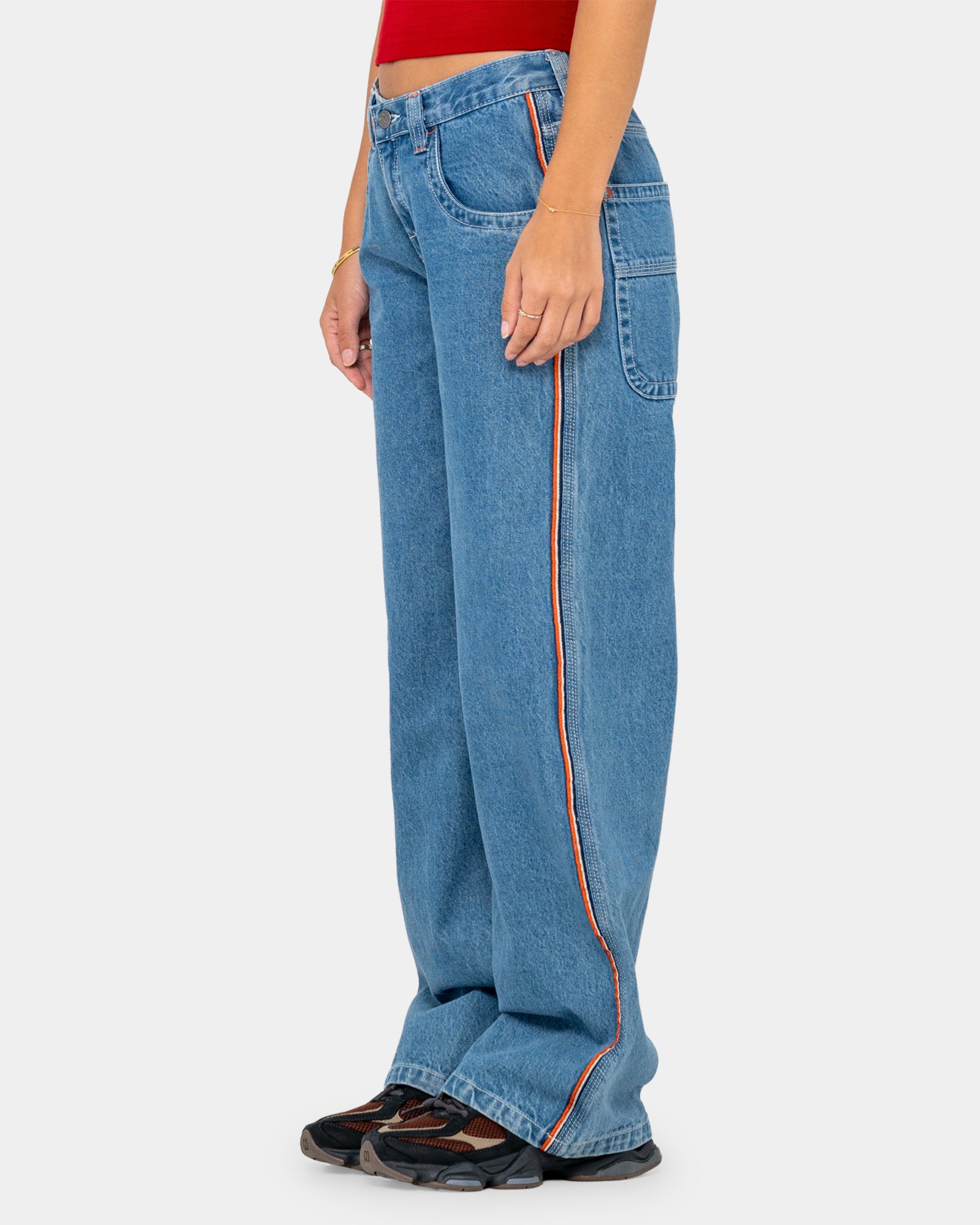 Womens Flip Mommy Low Rise Denim Jeans