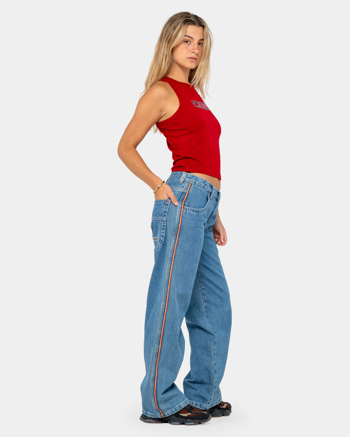 Womens Flip Mommy Low Rise Denim Jeans