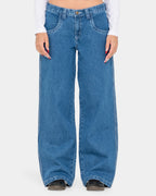 WOMENS FLIP MOMMY LOW RISE TAPELESS DENIM JEANS