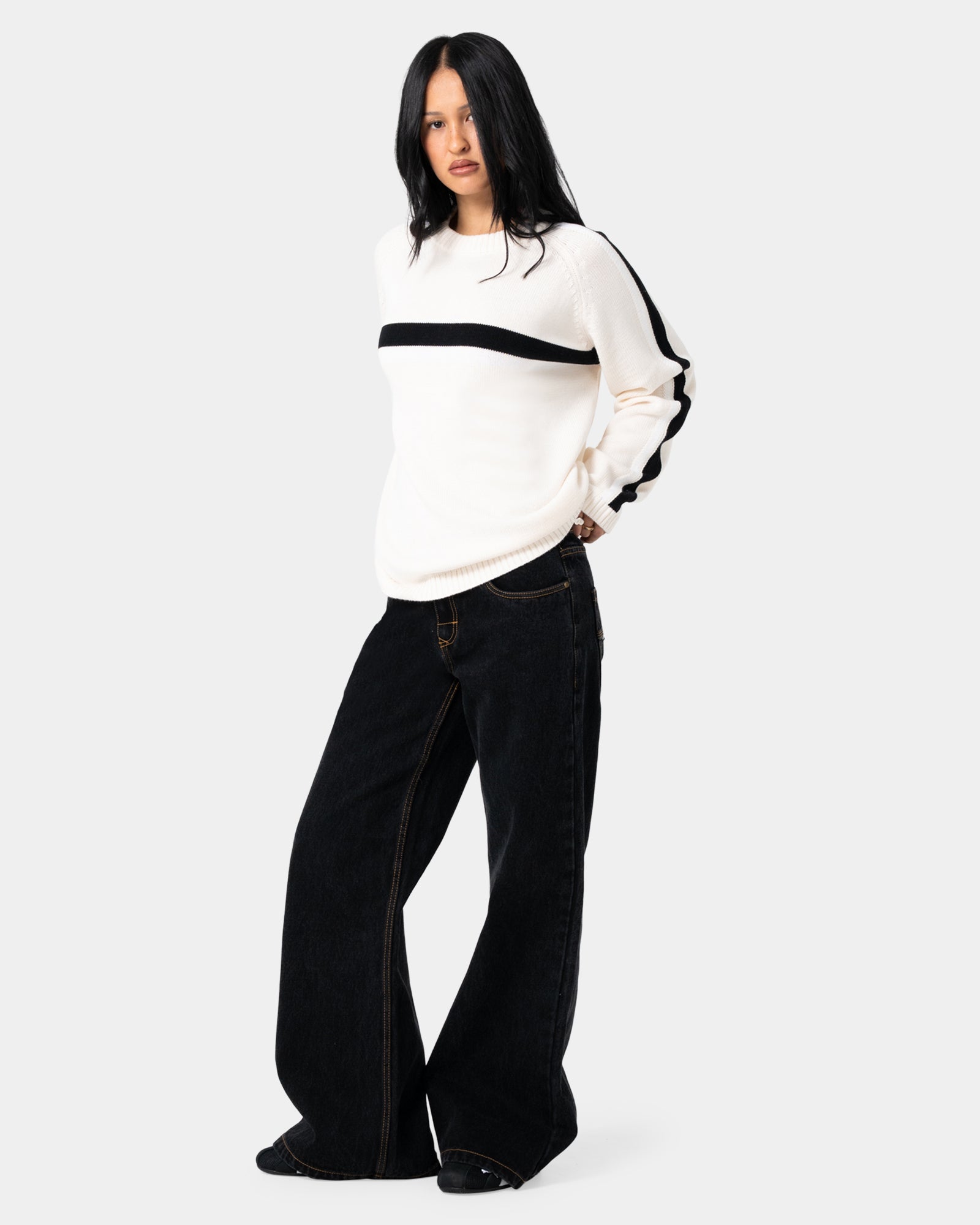 Womens Wendy Wide Low Rise Denim Jeans