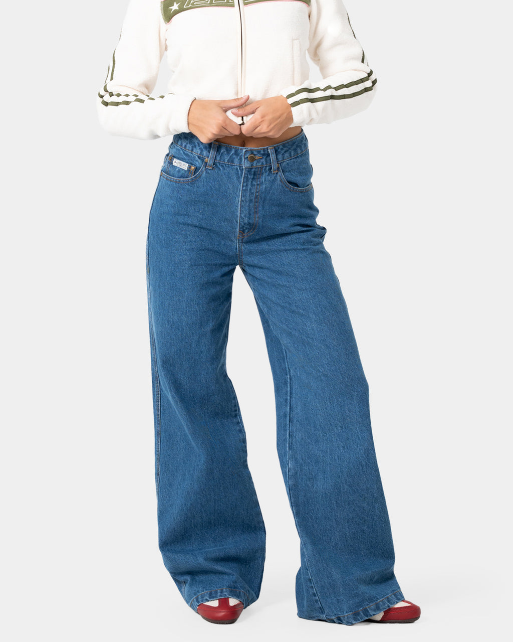 Womens Cyprus Wide Leg High Waist Denim Jeans