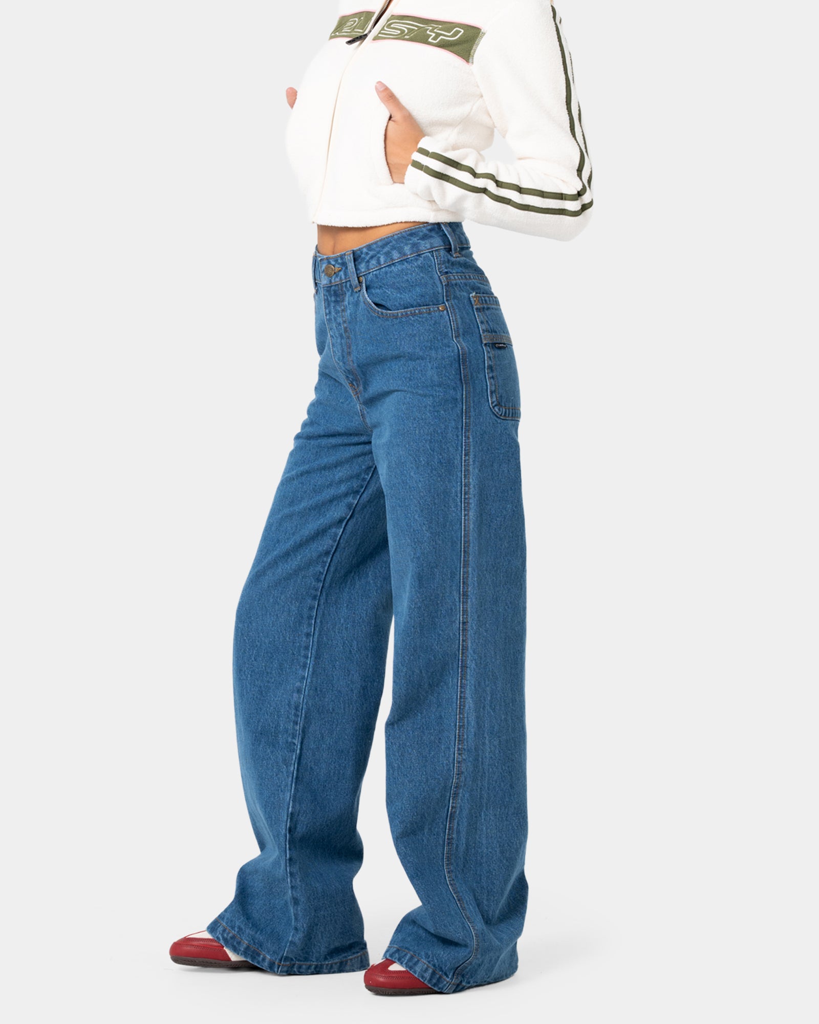 Womens Cyprus Wide Leg High Waist Denim Jeans