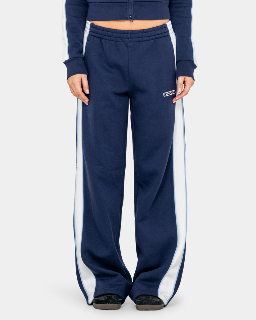 Womens Retro Lines Wide Leg Track Pants
