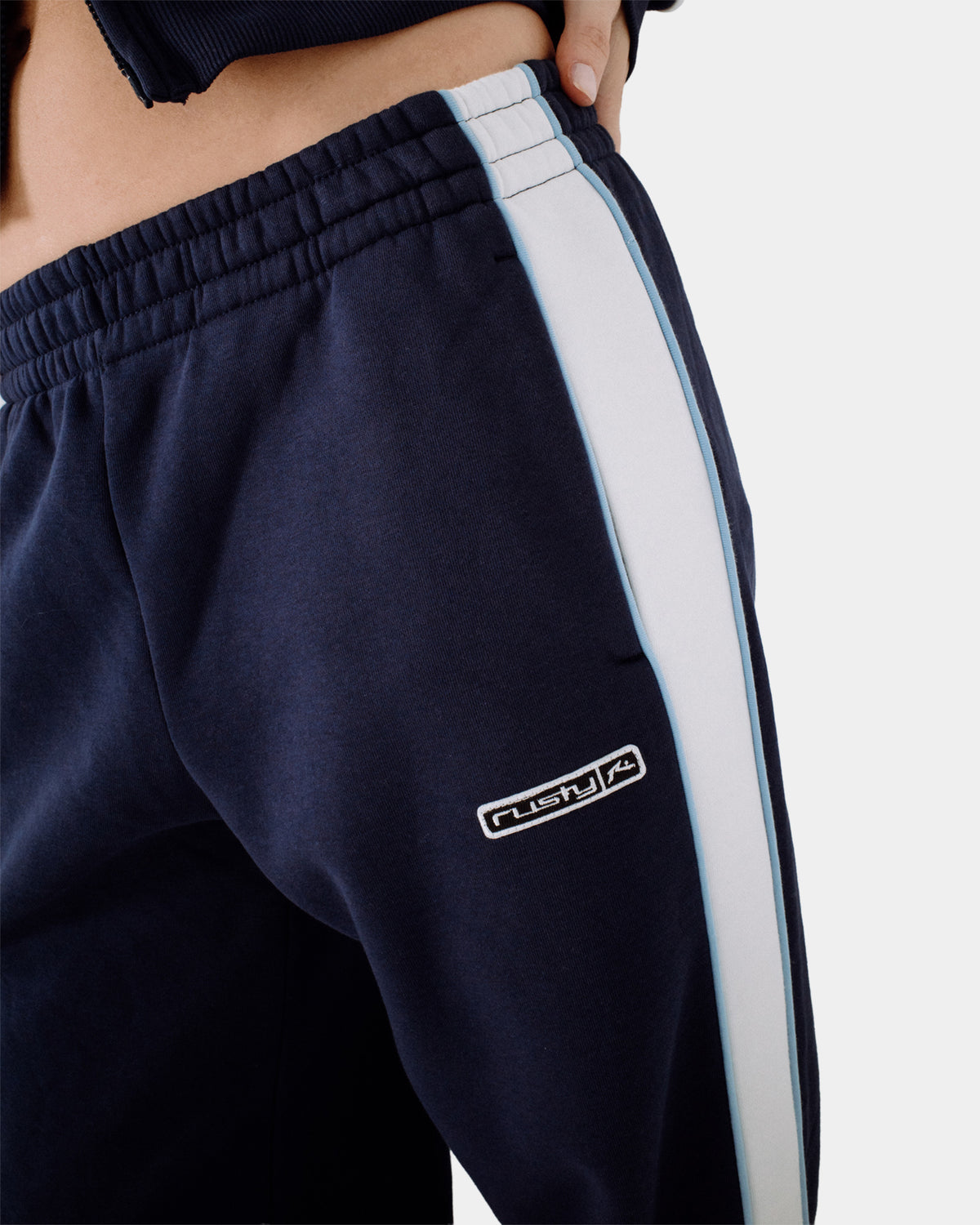 Womens Retro Lines Wide Leg Track Pants