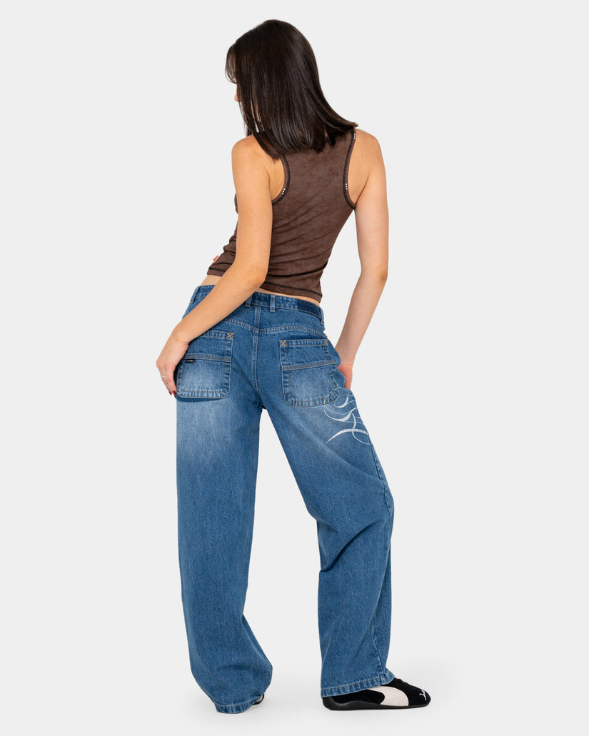 Womens He Ghosted Bethany Baggy Denim Jeans