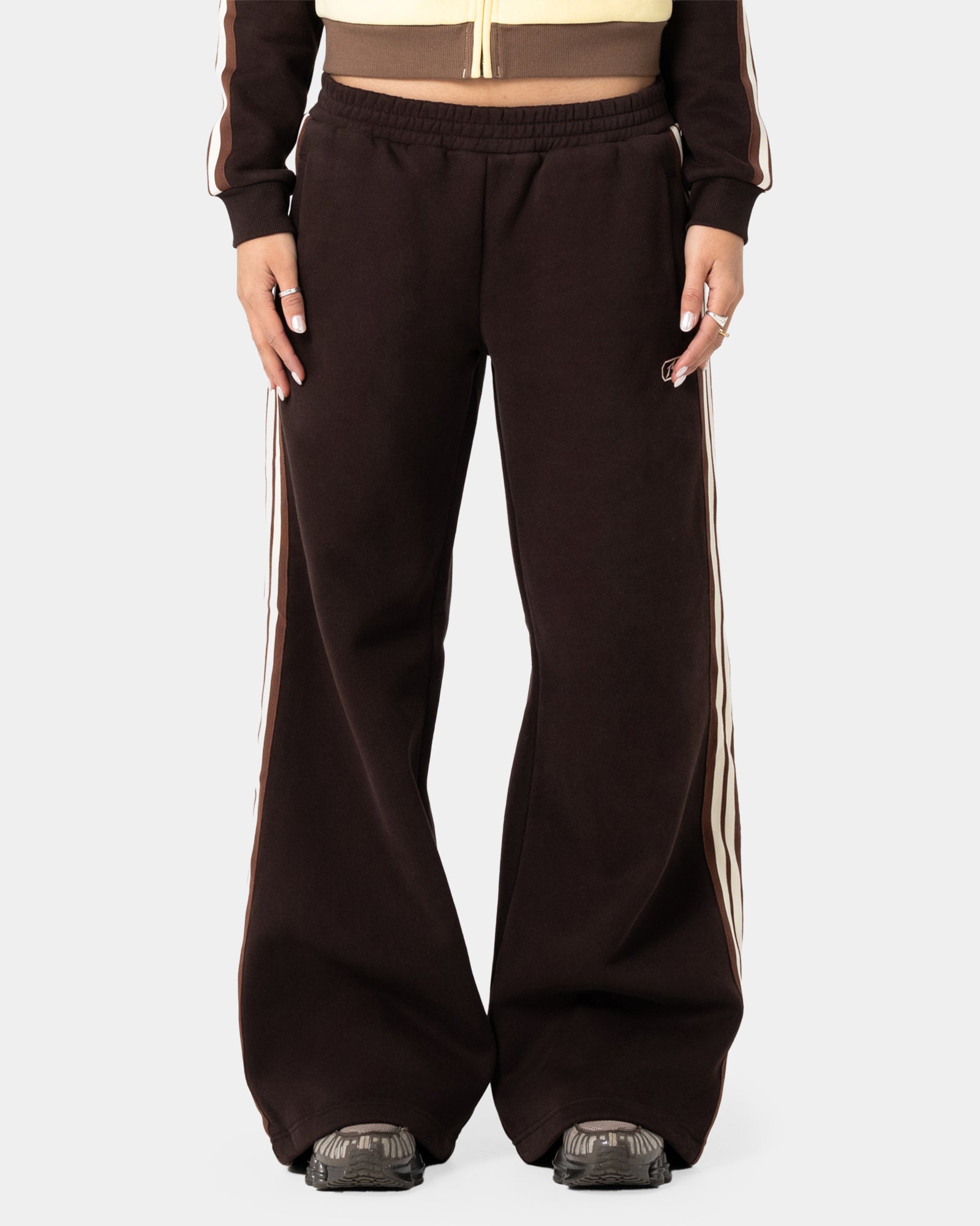 Womens Toffee Wide Leg Track Pants