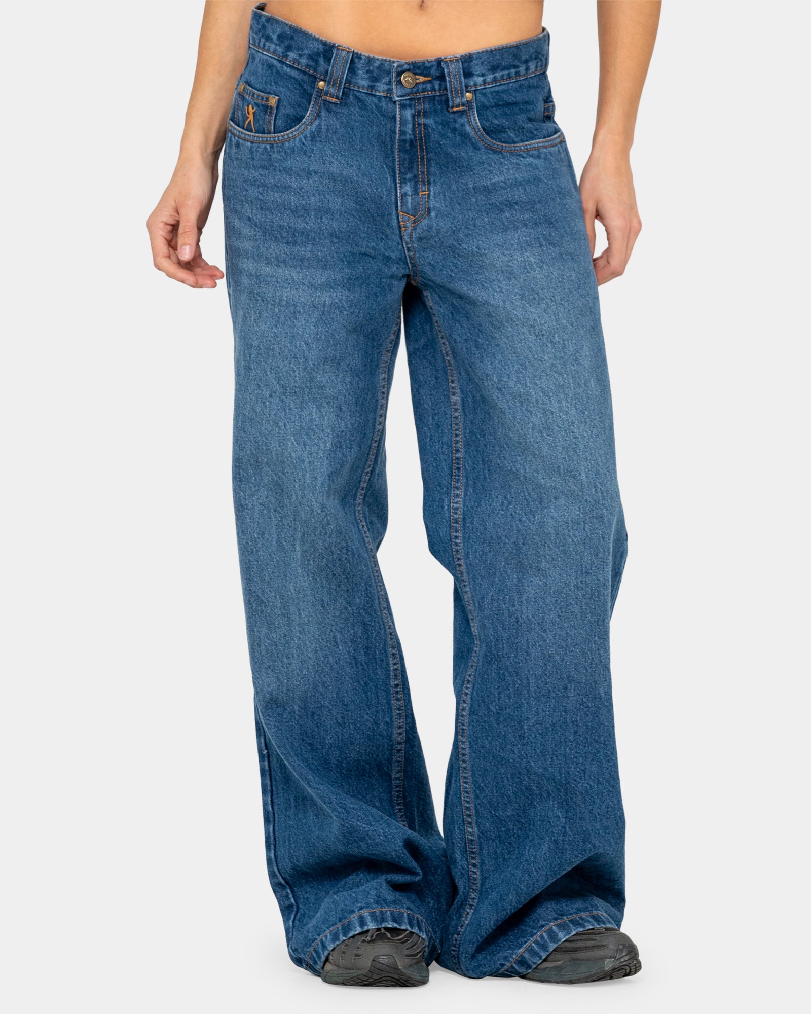 Womens Rip In Wendy Wide Low Rise Denim Jeans Womens Rip In Wendy Wide Low Rise Denim Jeans
