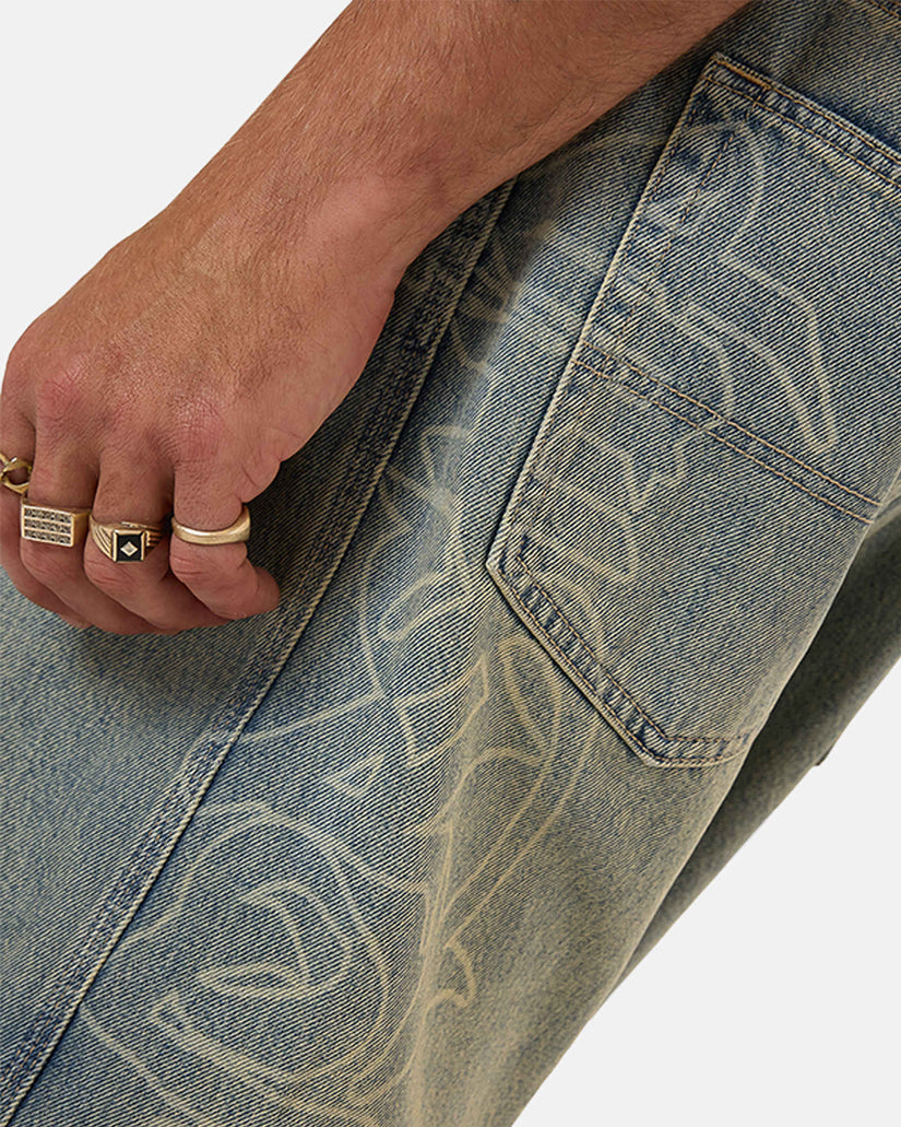 Mens Throws Big Dawg Denim Shorts