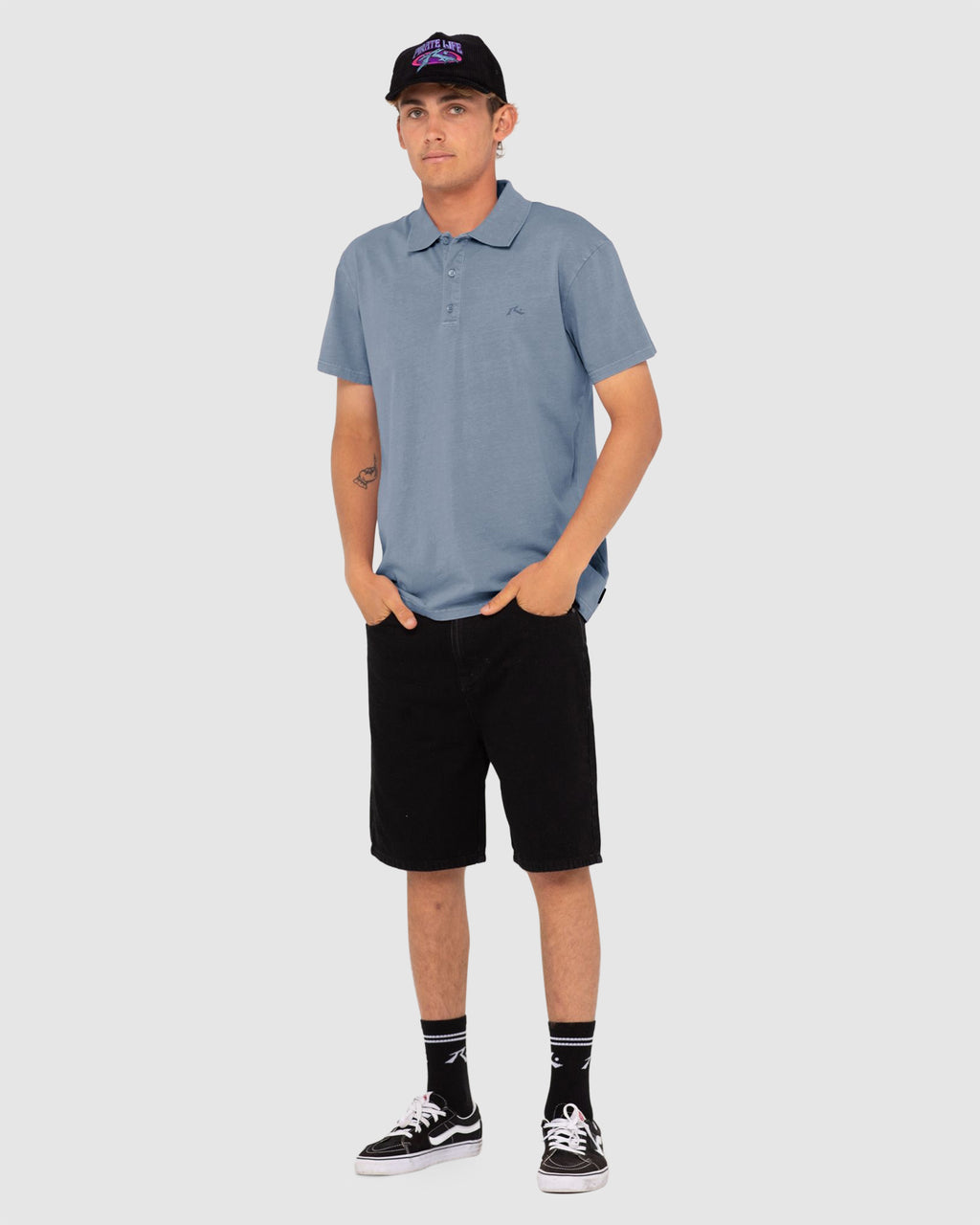 MENS COMP WASH SHORT SLEEVE POLO SHIRT