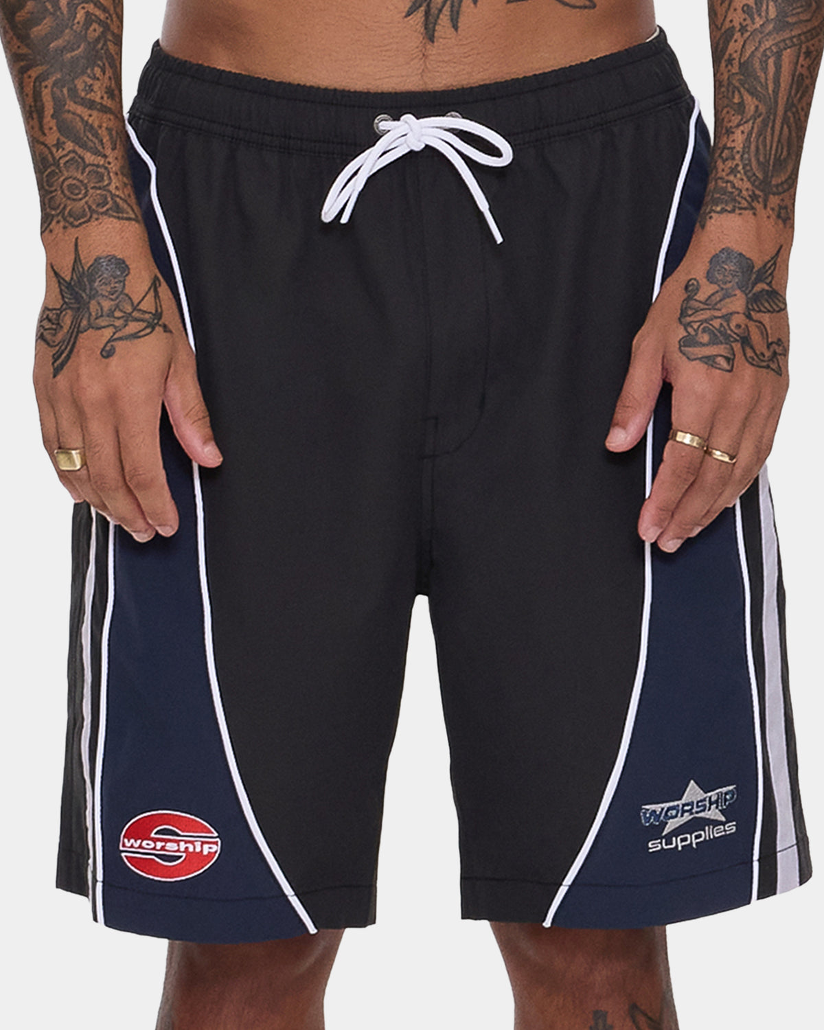 Mens Laps Elastic Swim Shorts