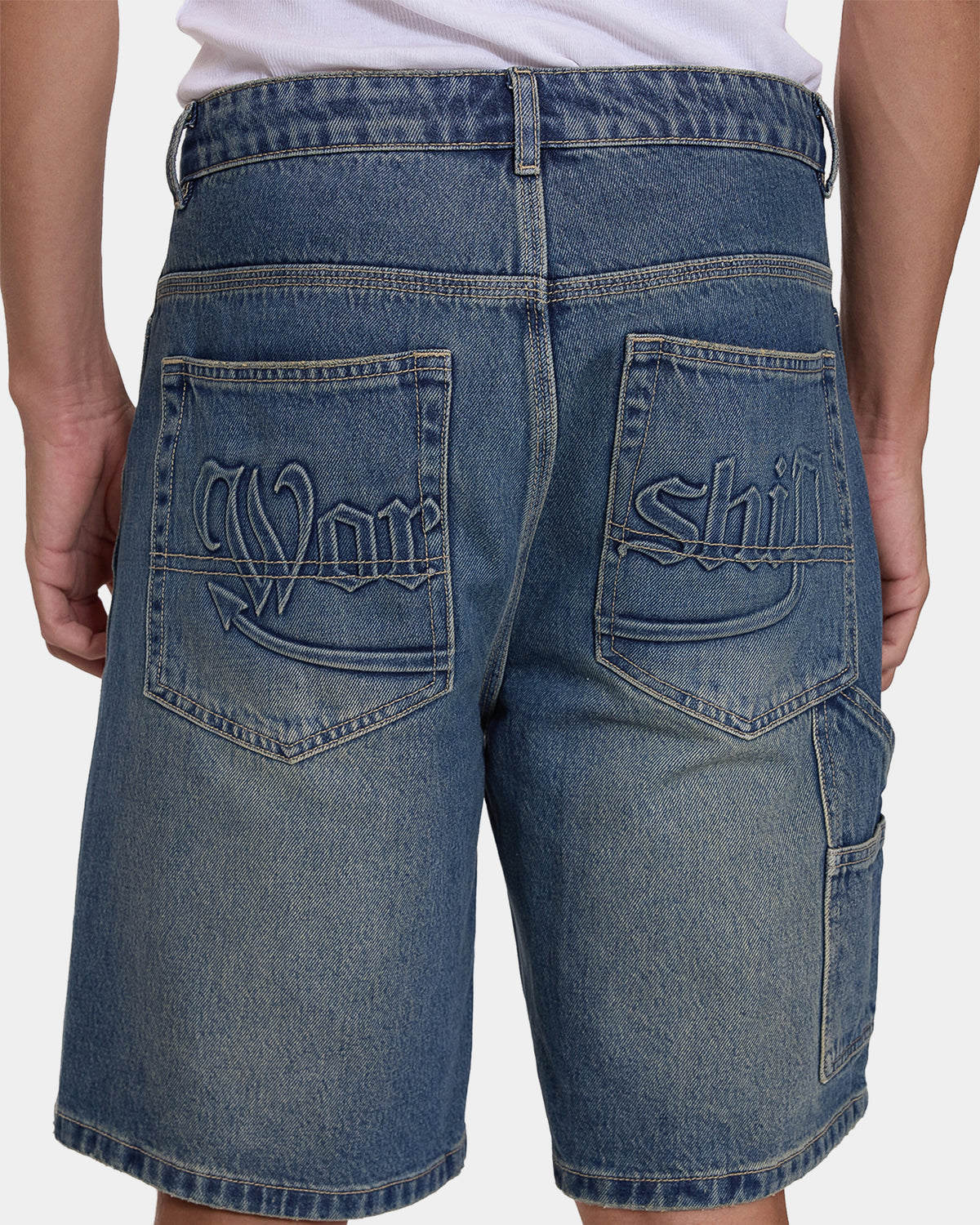 Mens Devilish Carpenter Denim Shorts