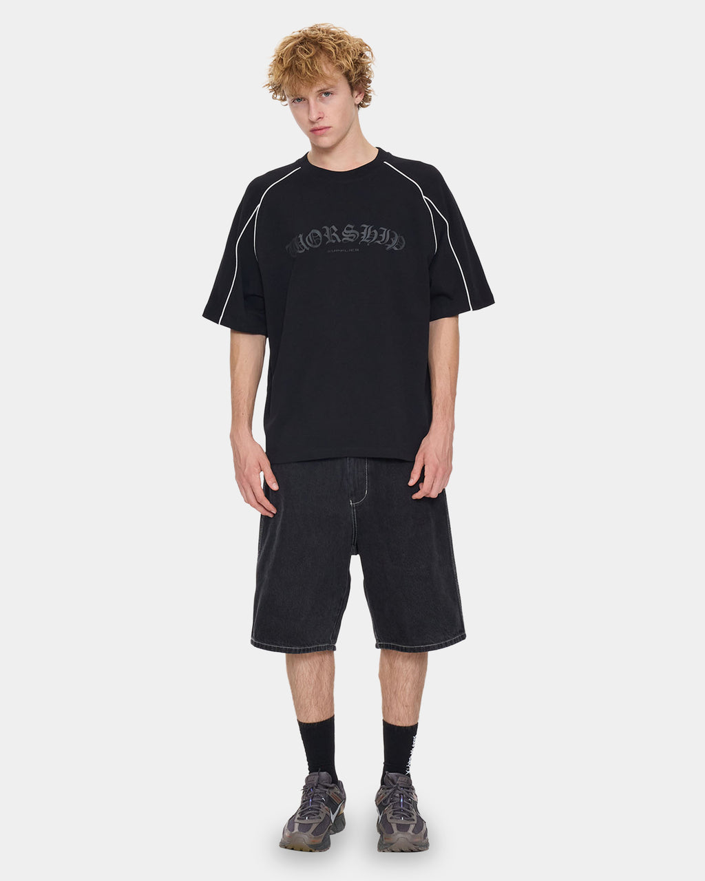 Mens Frequency Panel Oversized Raglan T-Shirt