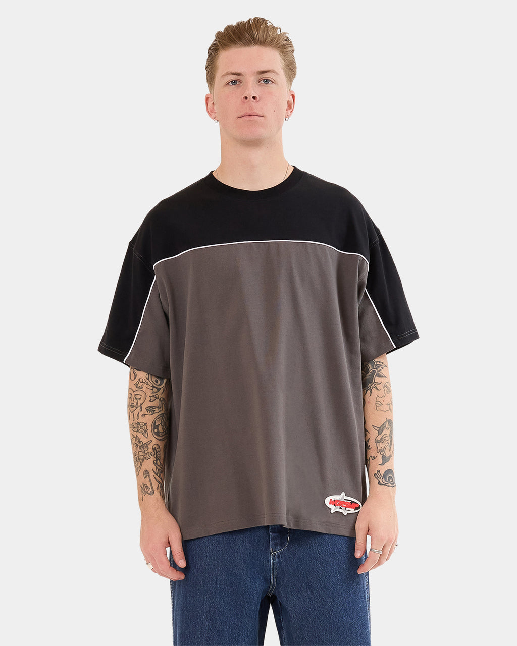 Mens Striker Paneled Oversized T-Shirt