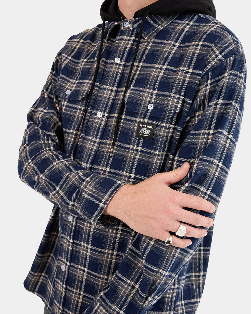 Mens Gnasher Hooded Long Sleeve Shirt